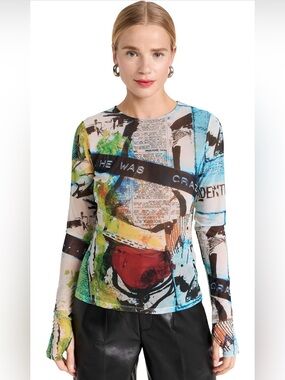 Alice + Olivia Delaina Crewneck Top in Confidential